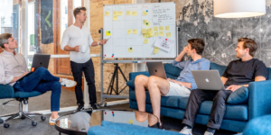 man talking in meeting